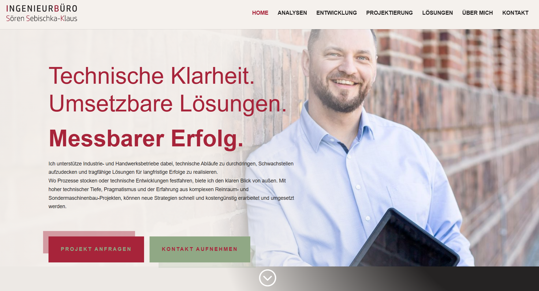 Nachher-Screenshot der Website von IB-SSK nach der Überarbeitung