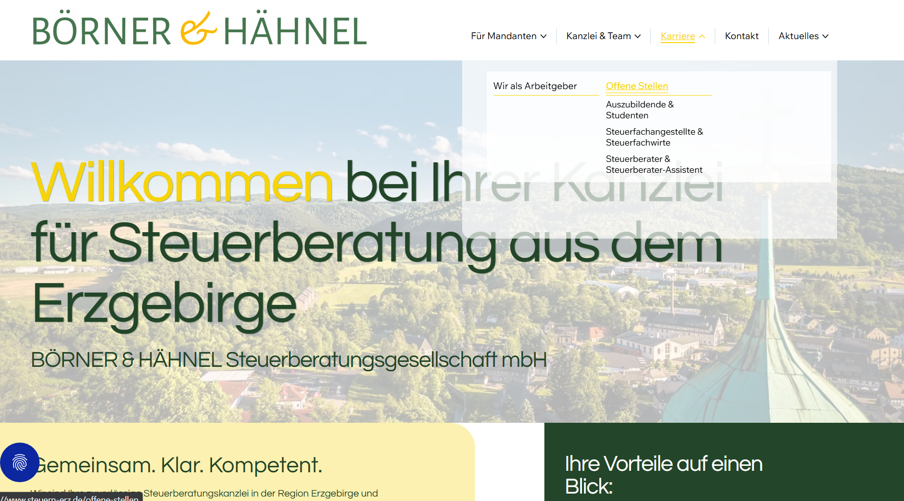 Nachher-Screenshot der Website von Börner & Hähnel Steuerberatung